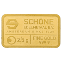 Koop een goudbaar van 2,5 gram bij Goudwisselkantoor