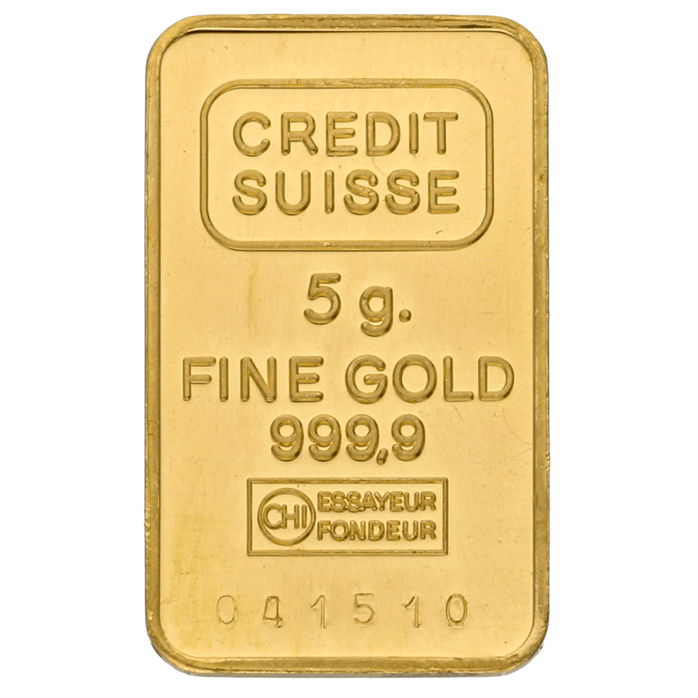 een goudbaar 5 gram bij Goudwisselkantoor