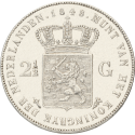 Koop de 2½ gulden Willem II bij Goudwisselkantoor.