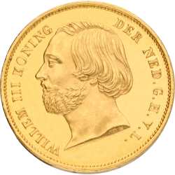Koop de 20 gulden Willem III negotie bij Goudwisselkantoor.