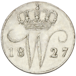 Koop de 5 cent Willem I bij Goudwisselkantoor.